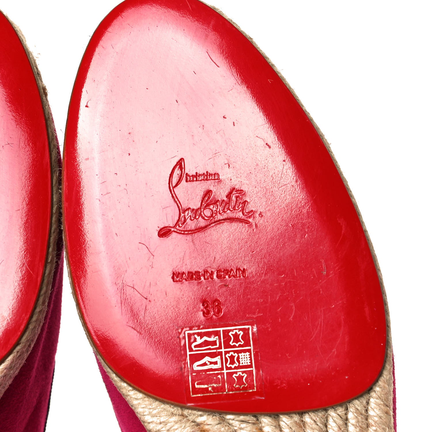 Christian Louboutin Suede Spanish Cheetah Flat Espadrilles 36 Cyclamen Black 8 of 10