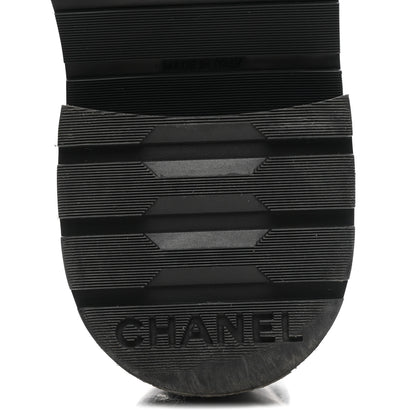 Chanel Shiny Calfskin Quilted Lace Up Combat Boots 36 Black 7 of 10