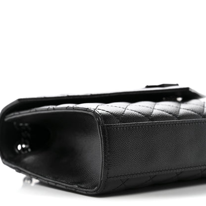 Saint Laurent Grain De Poudre Textured Mixed Matelasse Triquilt Medium Monogram Monochrome Satchel Black 9 of 11