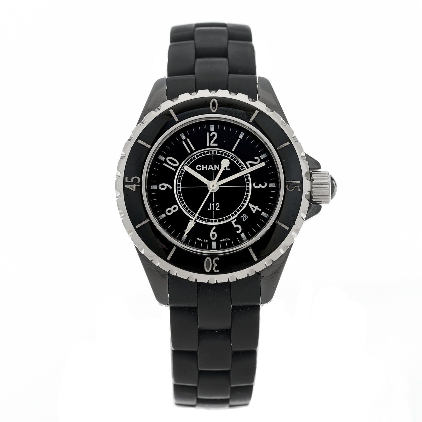 Stainless Steel Ceramic 33mm J12 Quartz Watch Black