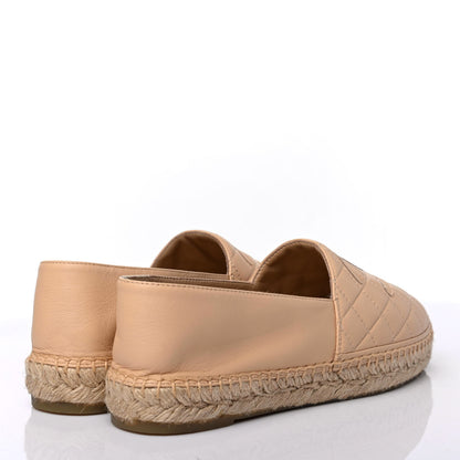 Chanel Lambskin Quilted CC Espadrilles 39 Beige 3 of 4
