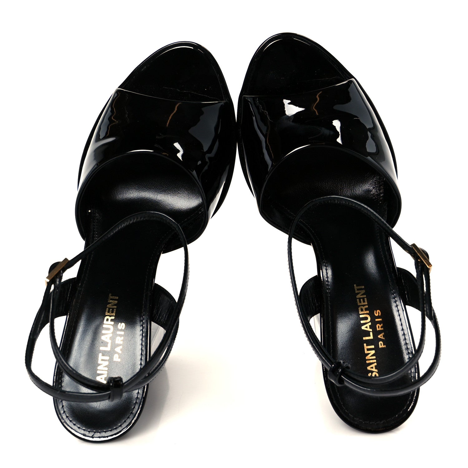Saint Laurent Vernice Grupy Sexy 95 Tanouk Platform Sandals 38 Black 2 of 10