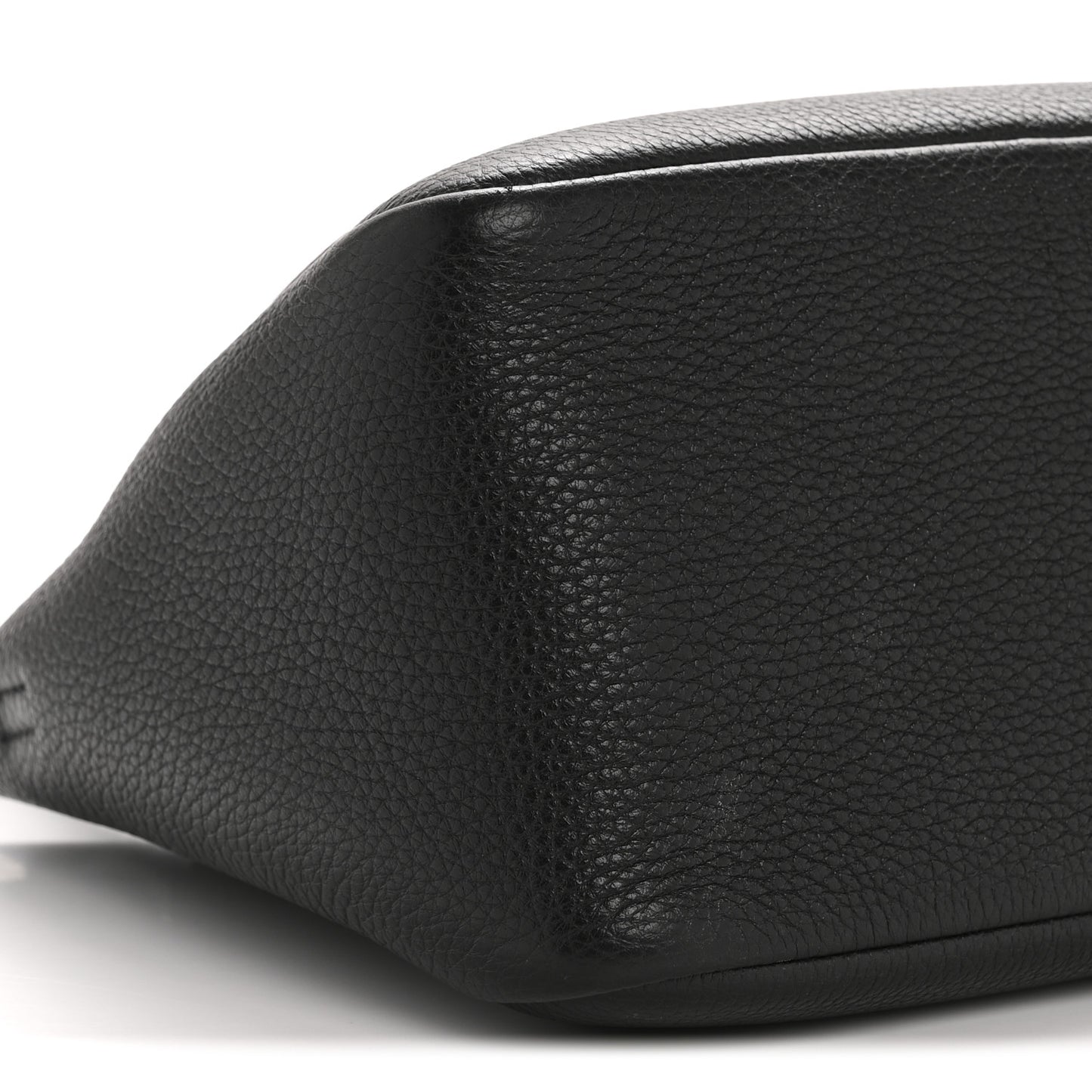 Vitello Daino Soft Small Zippered Top Handle Bag Black