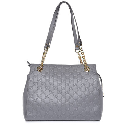 Gucci Soft Guccissima Signature Medium Shoulder Tote Bag Deep Grey 1 of 7