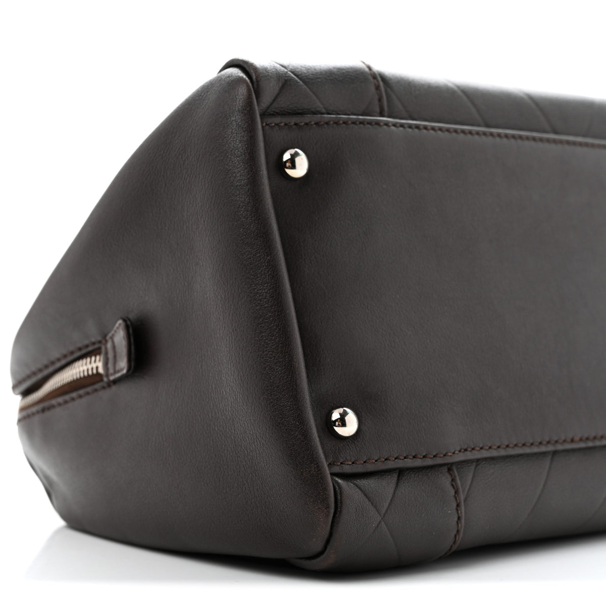 Calfskin Chevron CC All Day Long Boston Brown