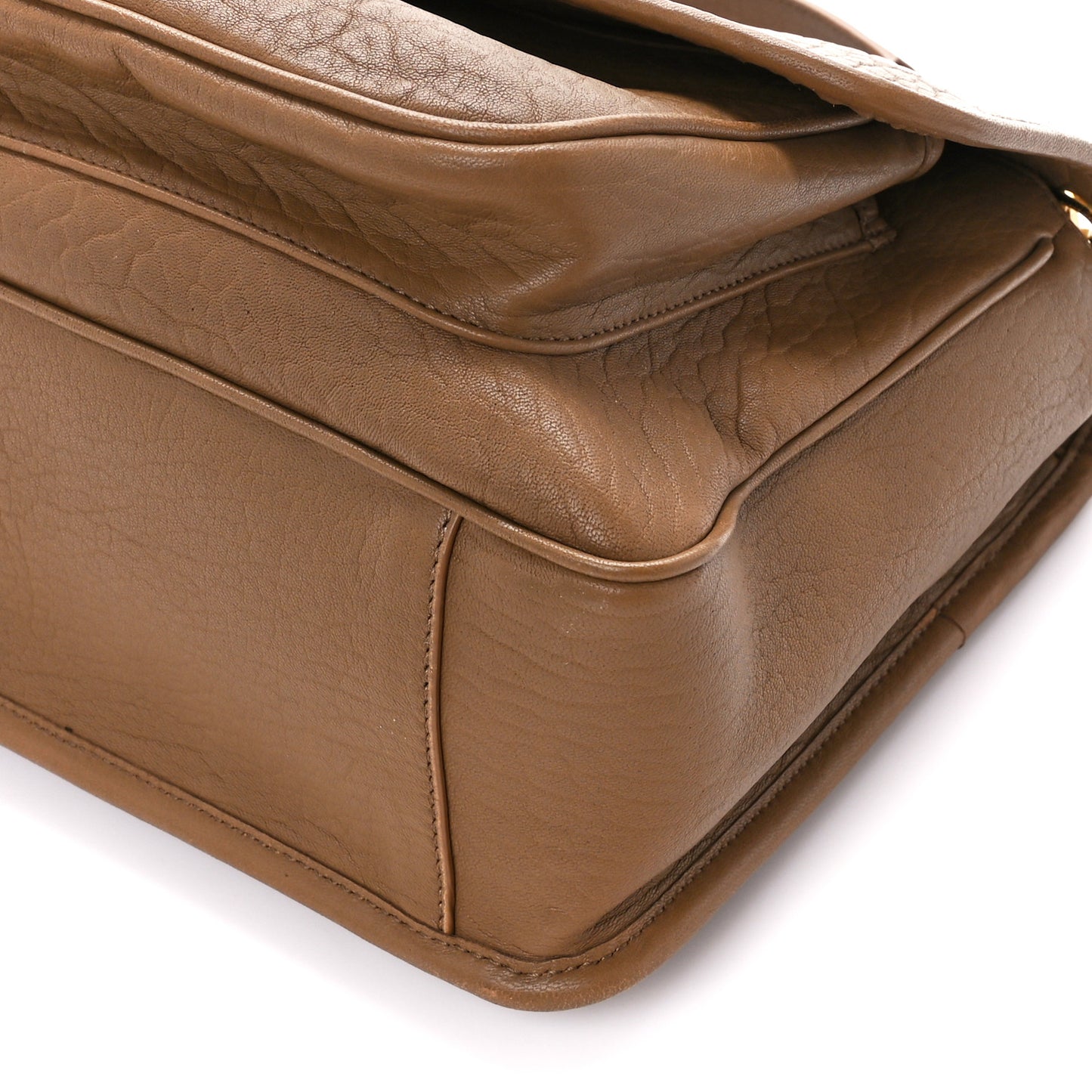 Grained Lambskin Monogram Medium Niki Chain Satchel Dark Cork