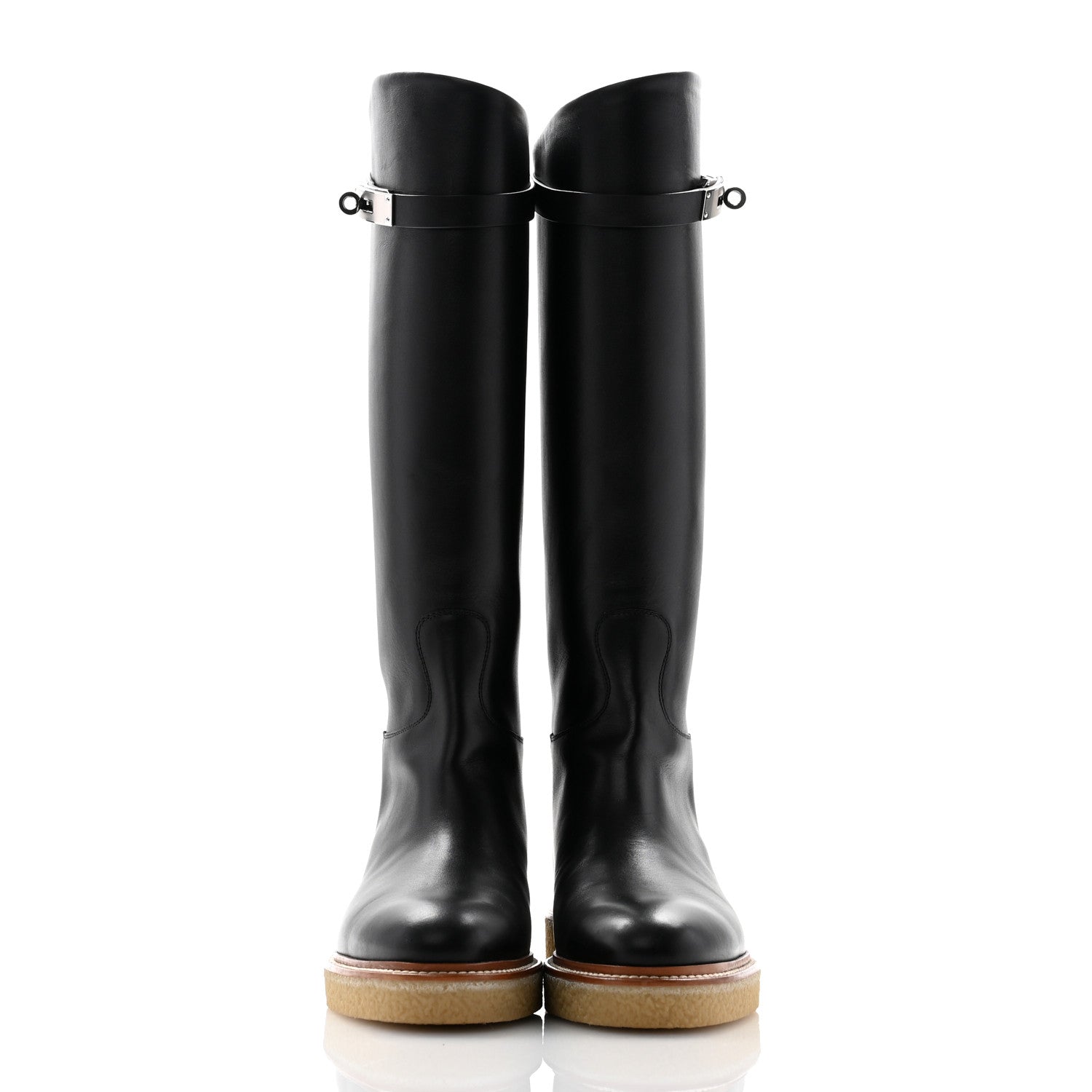 Hermes Calfskin Honey Boots 39.5 Black 2 of 9