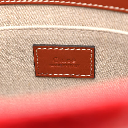 Chloe Knit Calfskin Medium Woody Ribbon Tote Red Multicolor 6 of 10