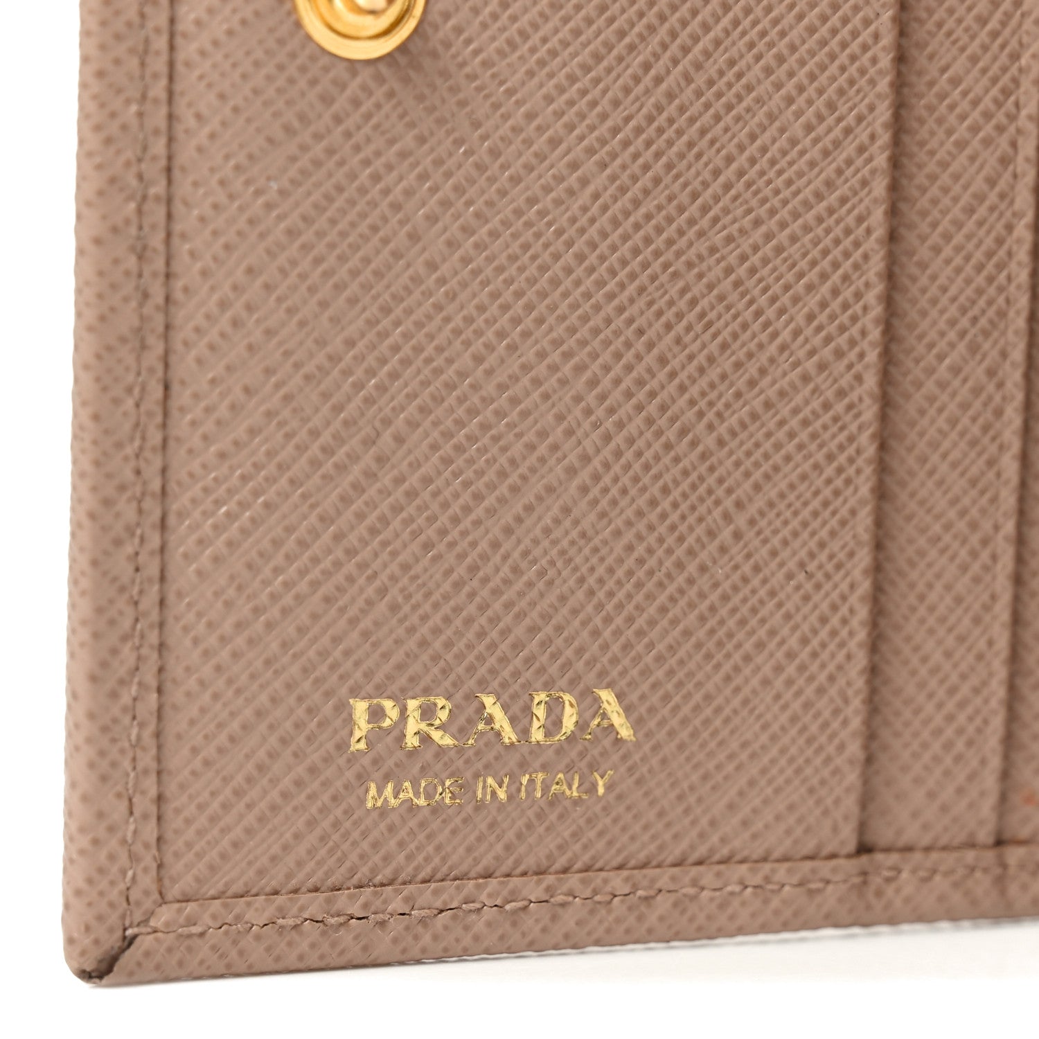 Prada Saffiano Triangle Bi-Fold Compact Wallet Cipria 6 of 6