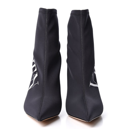 Valentino Garavani Eco Leather VLTN 100mm Sock Booties 38 Black White 2 of 9