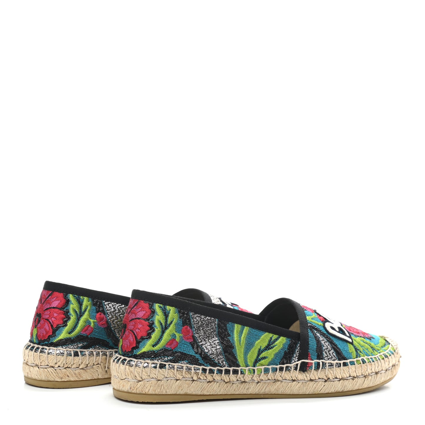 Tapestry Brocade Blind For Love Espadrilles 37 Acquamarine Green Black