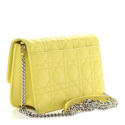 Christian Dior Lambskin Cannage Miss Dior Promenade Pouch Citron 3 of 13