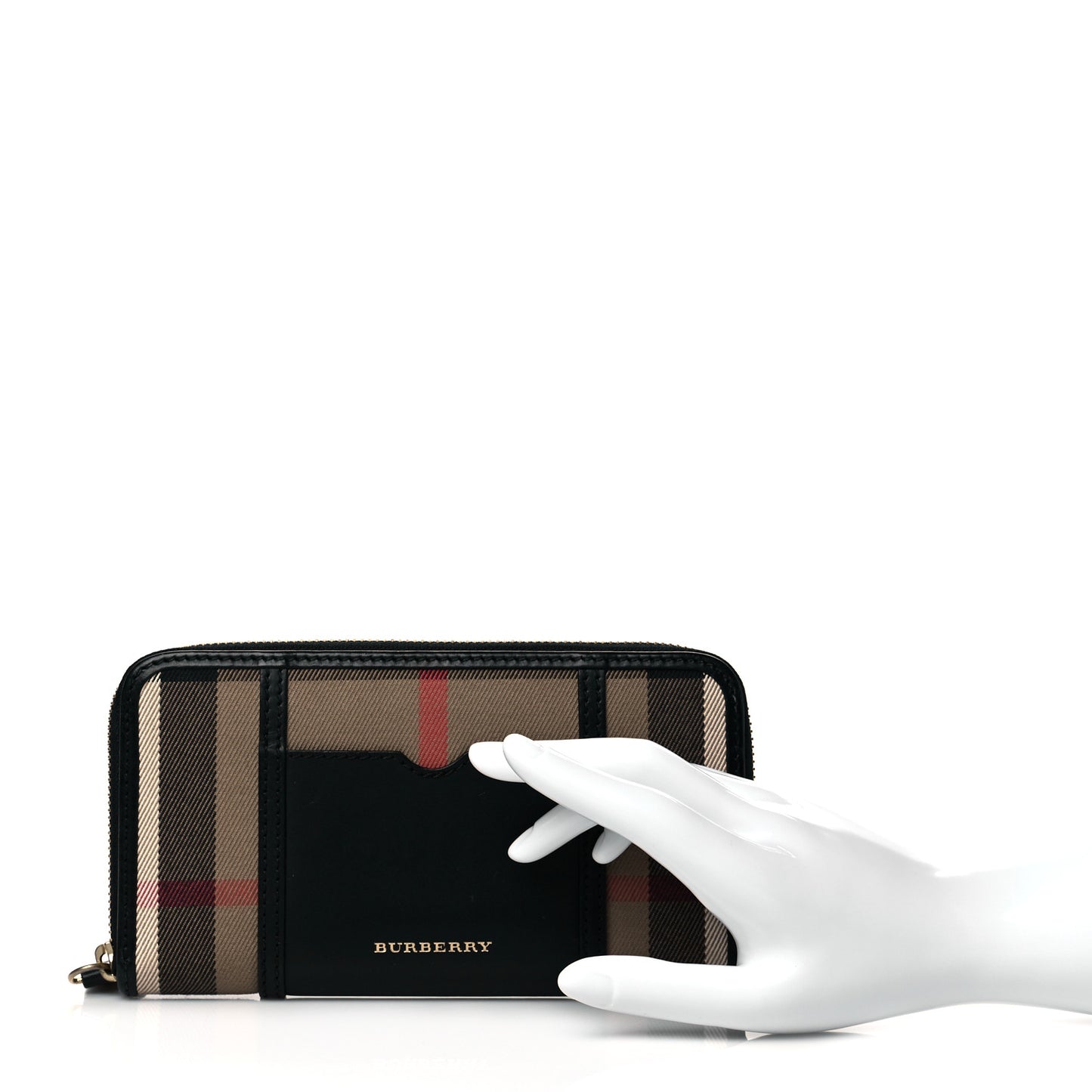 House Check Large Sartorial Ziggy Zip Around Wallet Black