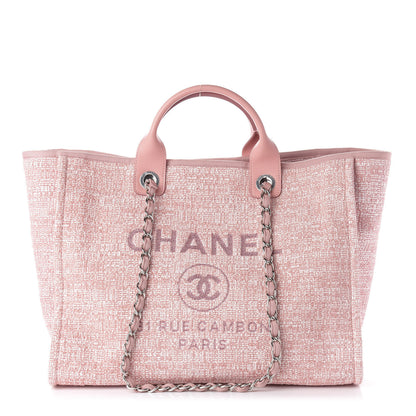 Chanel Straw Lurex Medium Deauville Tote Pink 1 of 11