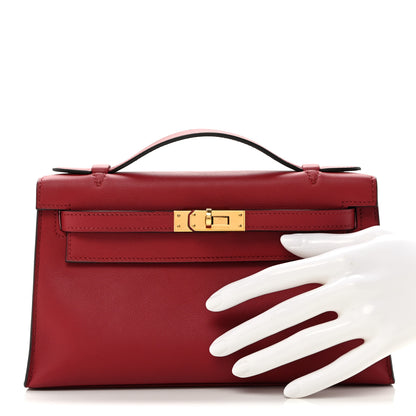 Hermes Swift Kelly Pochette Clutch Rouge Grenat 2 of 10