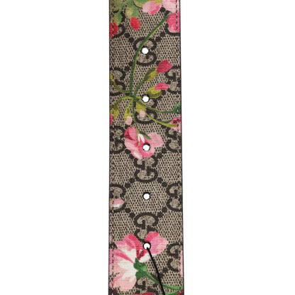 Gucci GG Supreme Monogram Blooms Moon Calfskin Interlocking G 37mm Belt 75 30 Beige Ebony Multicolor Dry Rose 5 of 5