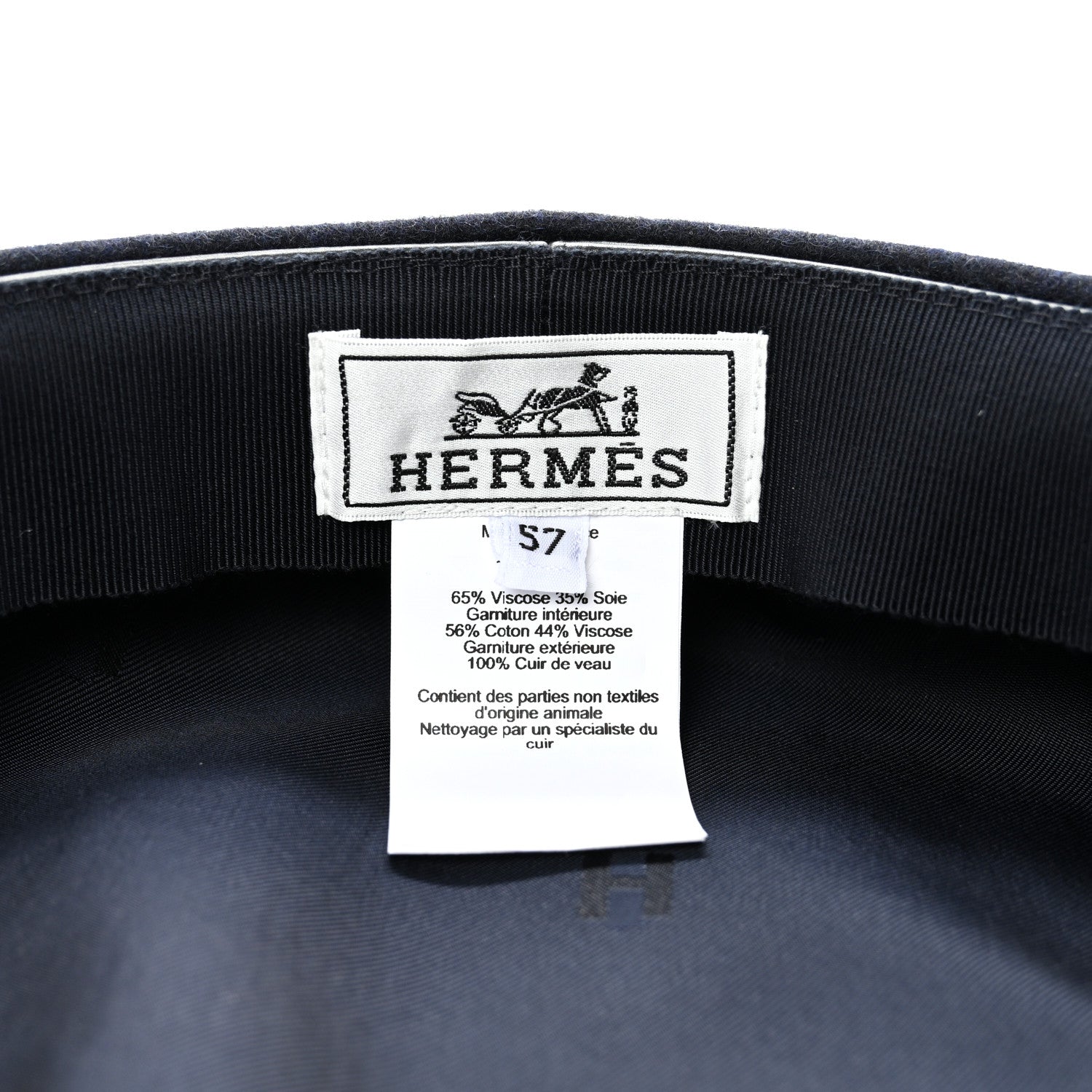 Hermes Cashmere Swift Womens Deauville Cap 57 Black 8 of 9