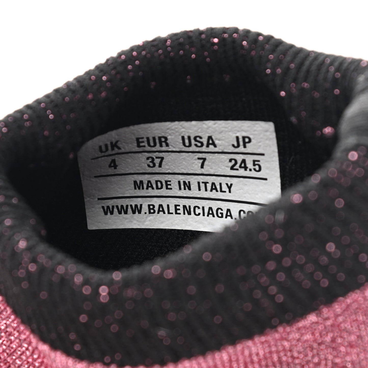Laminated Knit Bi-Color Sole Womens Speed Sneakers 37 Pink White Black