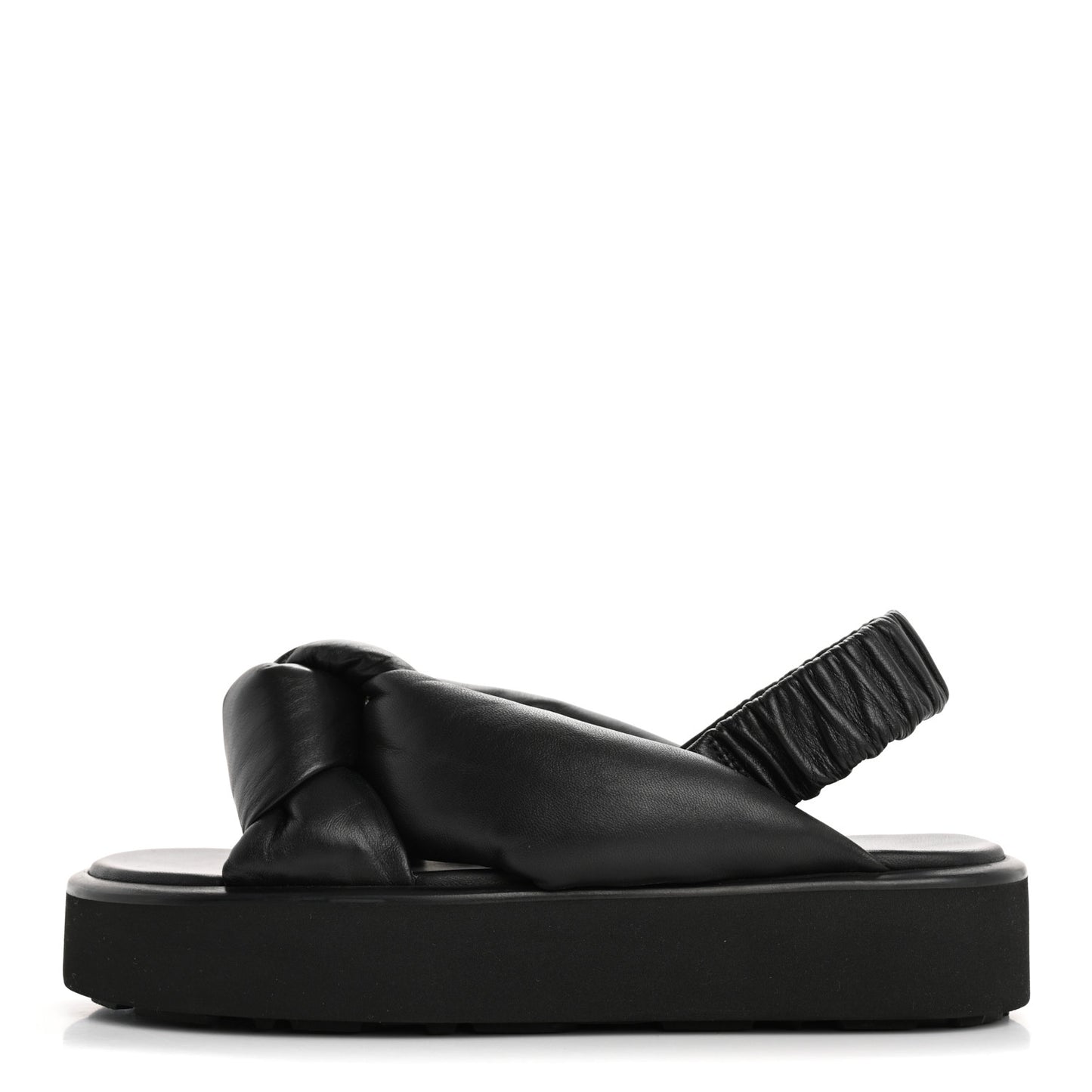 Padded Nappa Flatform Sandals 35 Black
