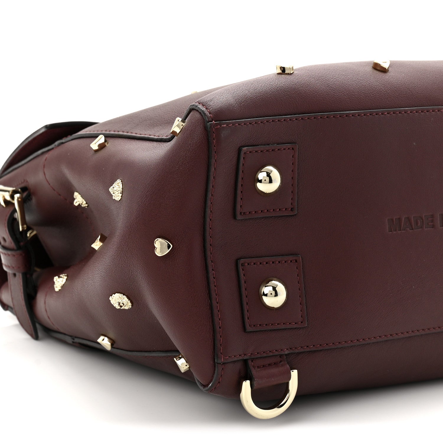 Mulberry Calfskin Studded Medium Cara Delevingne Convertible Satchel Oxblood 9 of 10