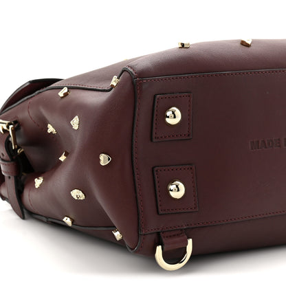 Mulberry Calfskin Studded Medium Cara Delevingne Convertible Satchel Oxblood 9 of 10