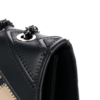 Chanel Grosgrain Chevron Quilted Couture Flap Black Gold 17 of 18