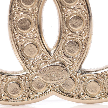 Chanel Pearl Crystal CC Brooch Gold 4 of 5