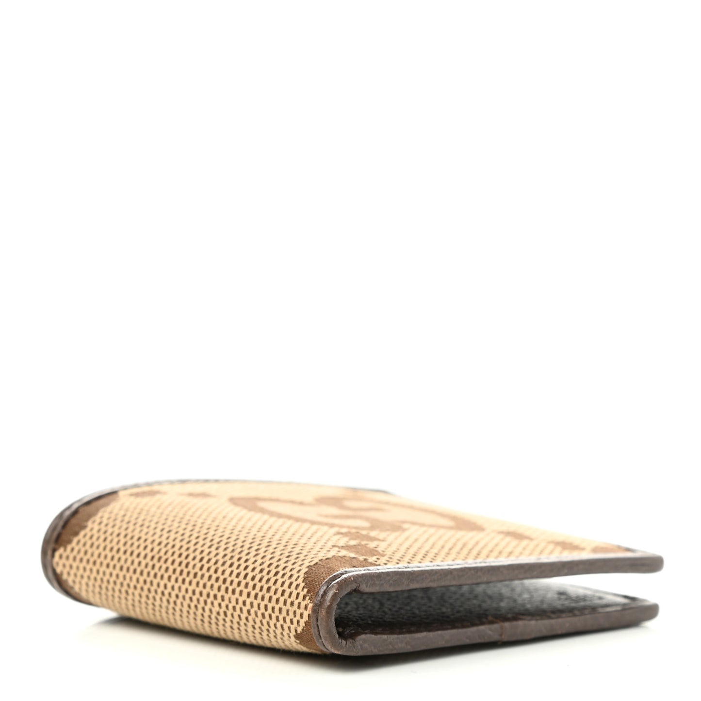 Monogram Jumbo GG Textured Dollar Calfskin Wallet Camel Ebony New Acero