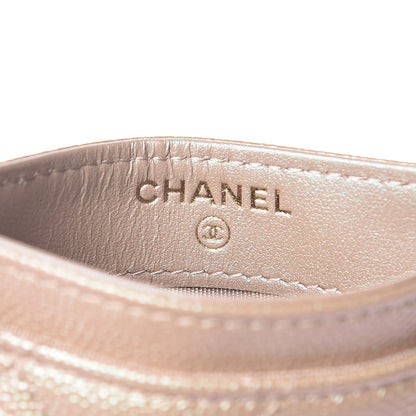 Chanel Iridescent Caviar Quilted Card Holder Beige 6 of 9