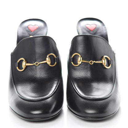 Gucci Malaga Kid Horsebit Princetown High Heel Mules 38.5 Black 2 of 8