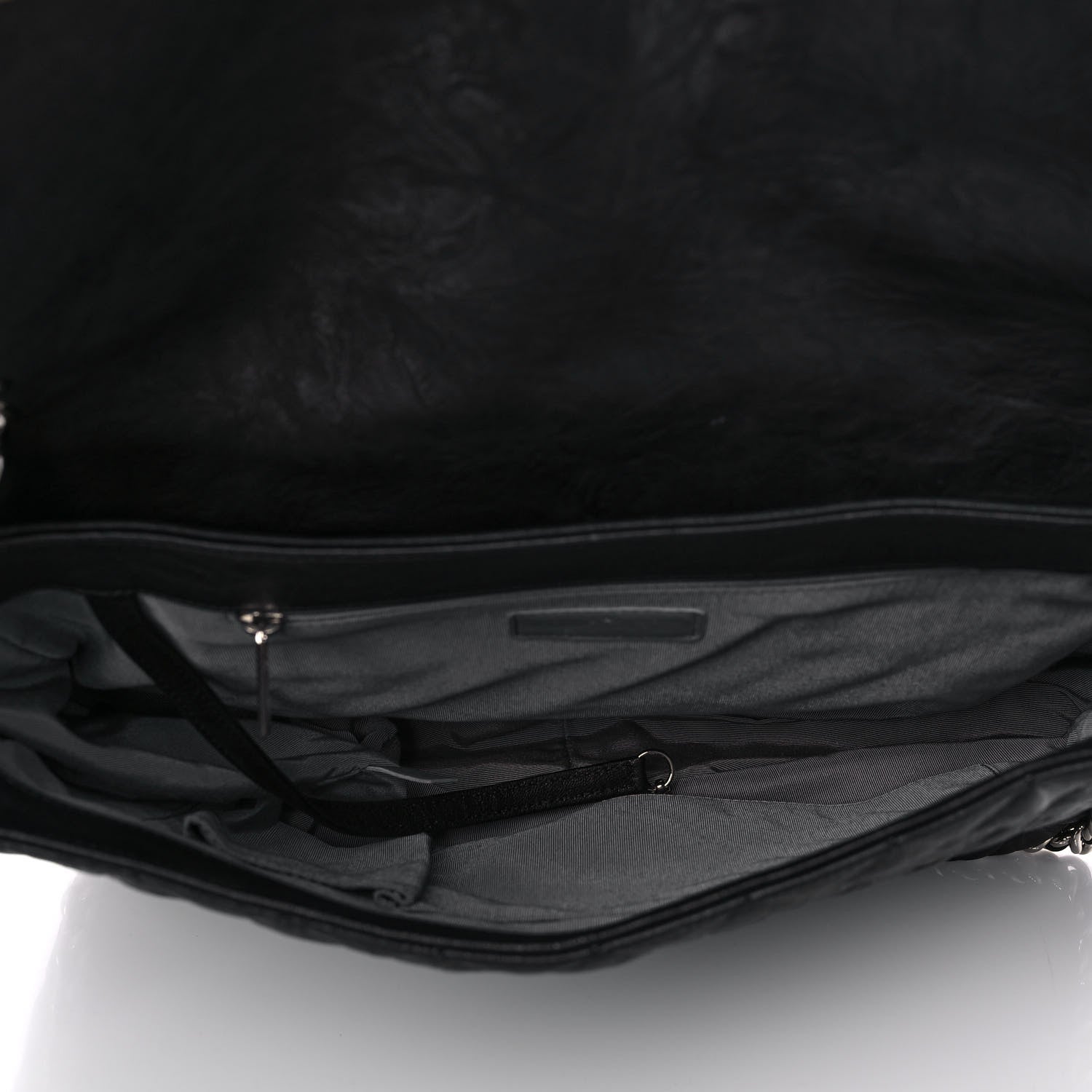 Chanel Washed Lambskin Quilted Maxi Chain Around Flap Black 5 of 12