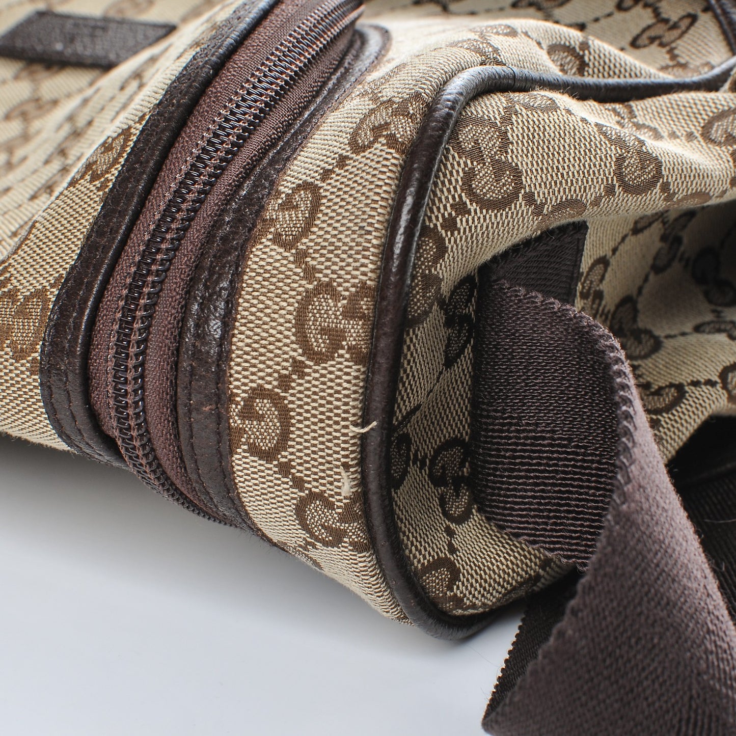 Monogram Natural Pigskin Large Diaper Bag Beige Ebony Cocoa Dark Chocolate