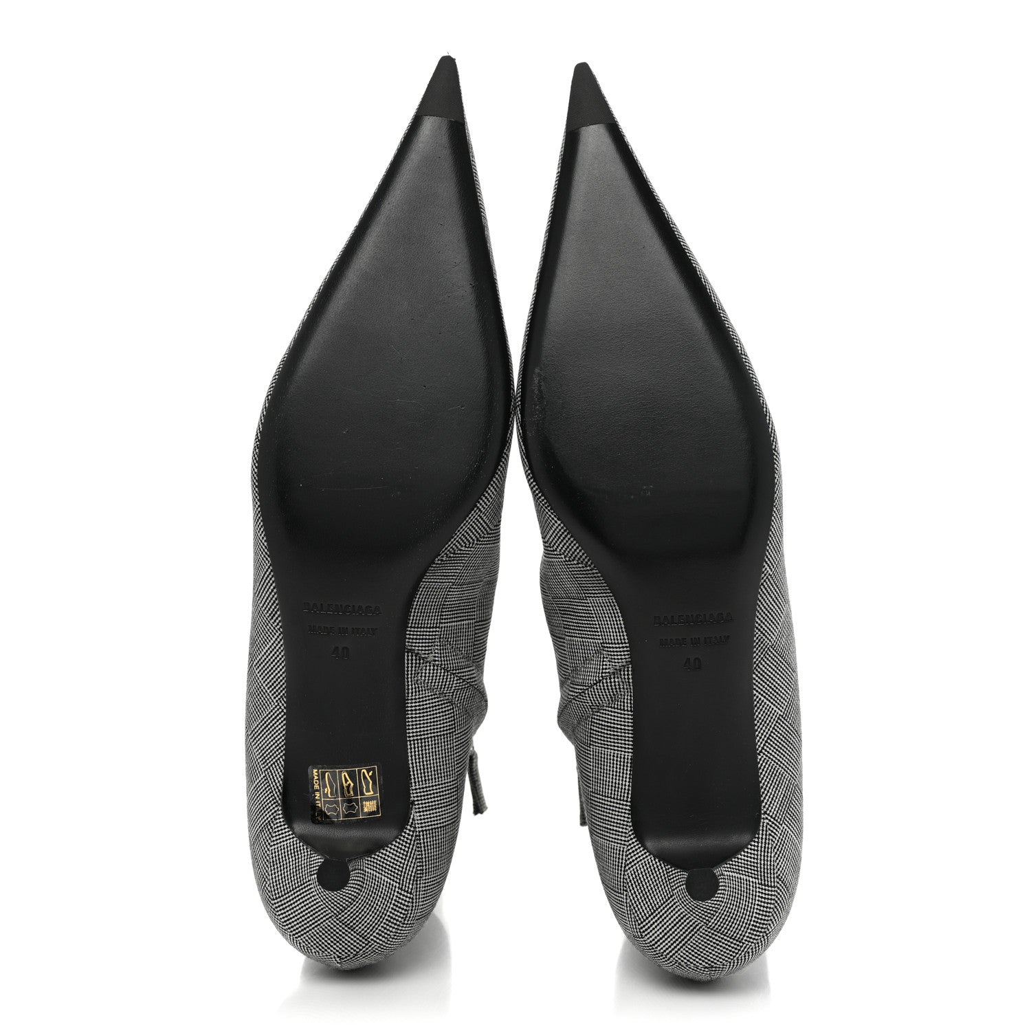 Balenciaga Wool Checked Knife Pointy Toe Boots 40 5 of 9