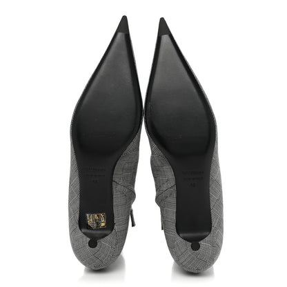 Balenciaga Wool Checked Knife Pointy Toe Boots 40 5 of 9