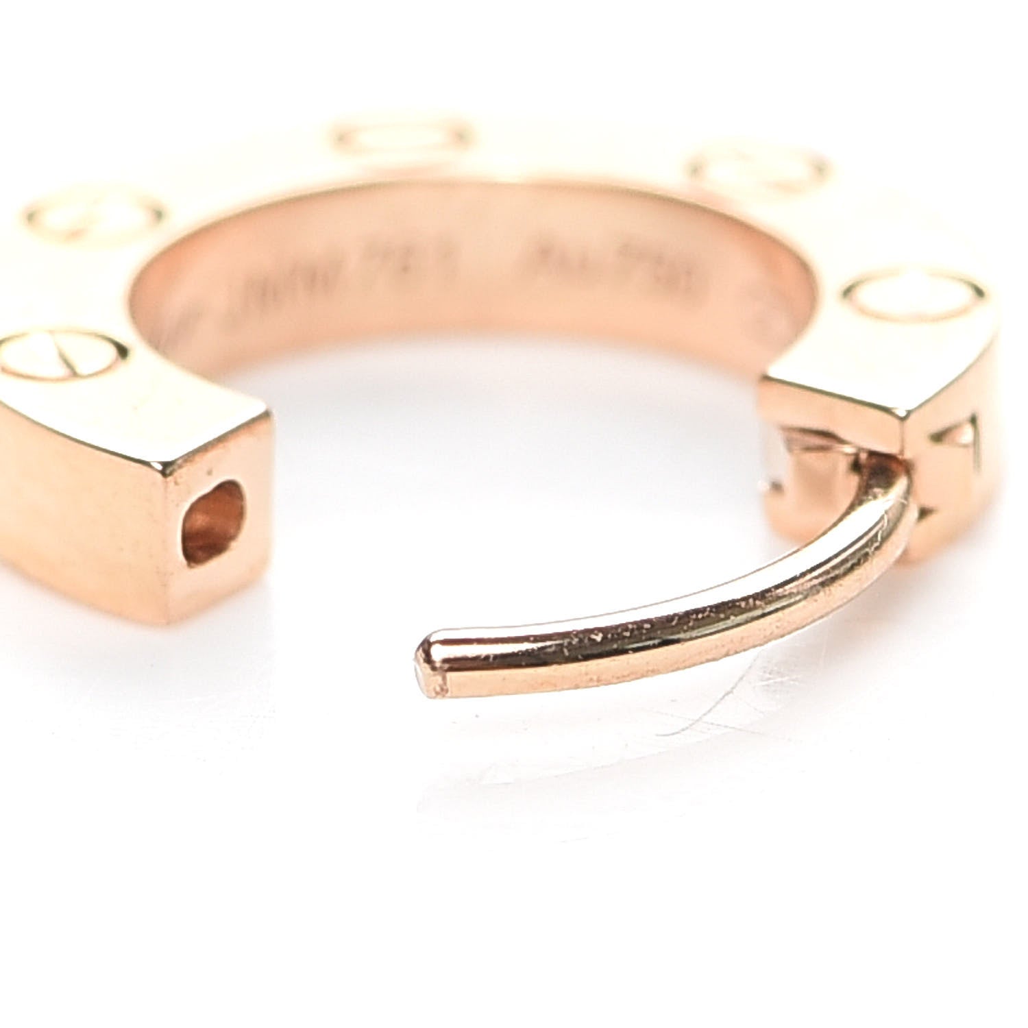 Cartier 18K Pink Gold Single LOVE Hoop Earring 6 of 8
