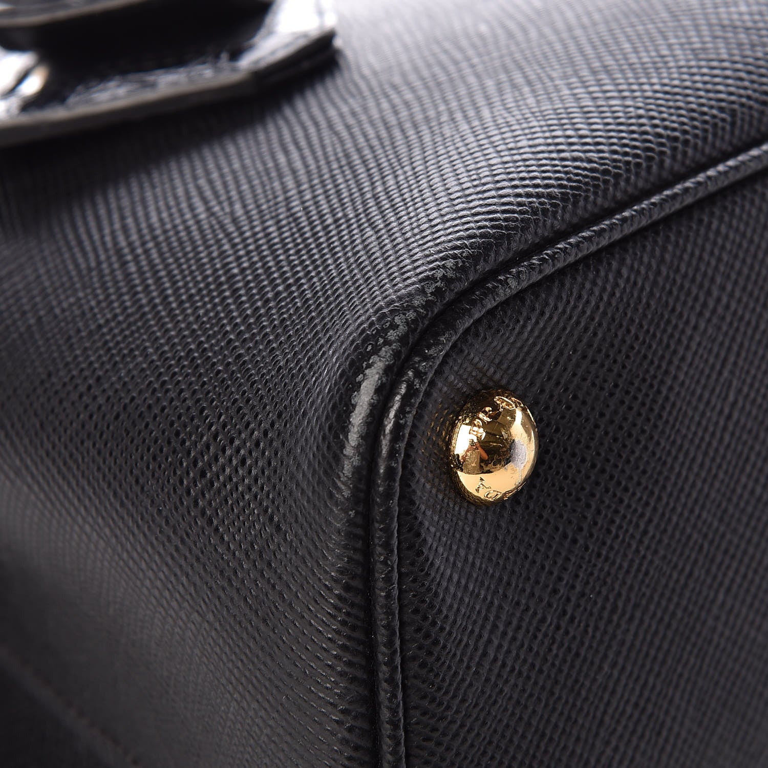 Prada Saffiano Cuir Crocodile Small Double Bag Black 7 of 10