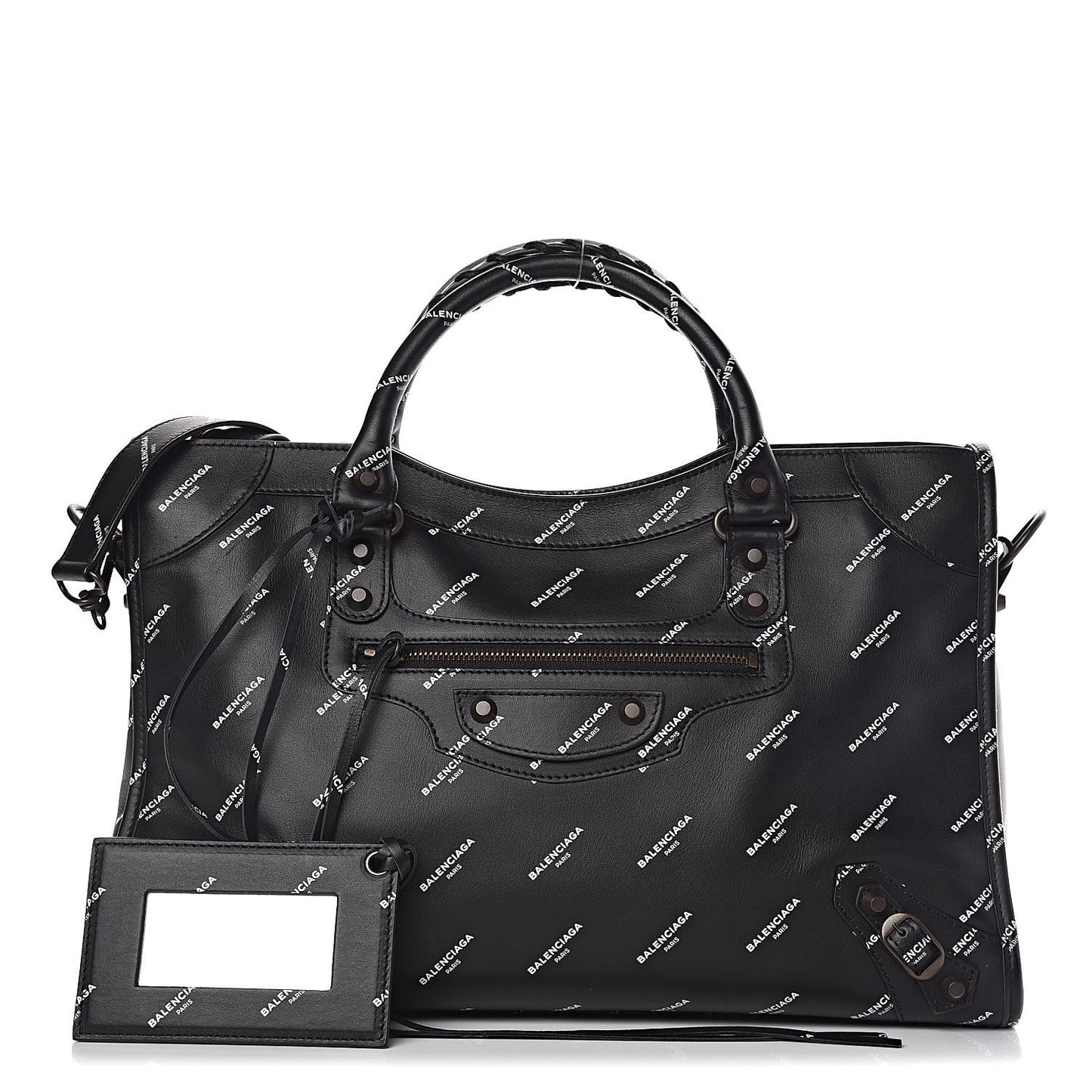 Veau Allover Logo Classic Hardware City Black White