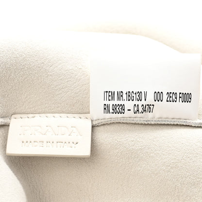 Prada Shearling Saffiano Shoulder Bag White 7 of 10