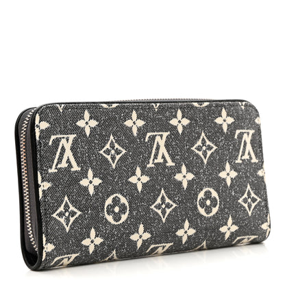 Louis Vuitton Denim Monogram Jacquard Zippy Wallet Grey 3 of 7