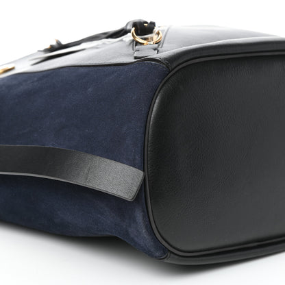 Chloe Smooth Suede Calfskin Medium Myer Double Carry Bag Black Navy 8 of 9