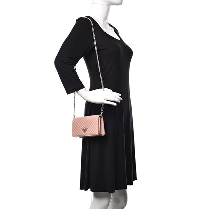 Prada Nappa Mini Impunture Bandoliera Chain Crossbody Bag Orchidea 2 of 10