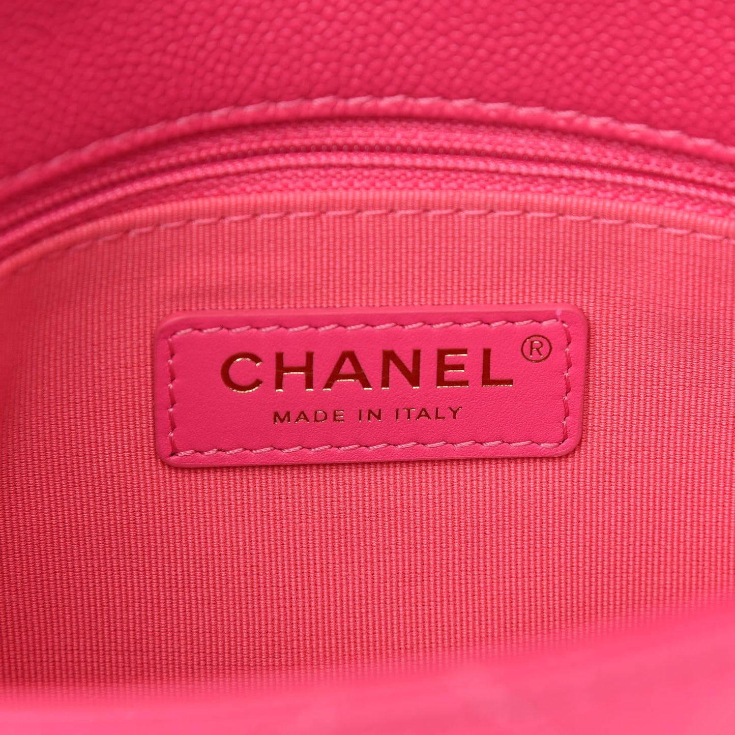 Shiny Caviar Quilted Small Chain Melody Flap Dark Pink