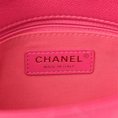 Chanel Shiny Caviar Quilted Small Chain Melody Flap Dark Pink 5 of 8