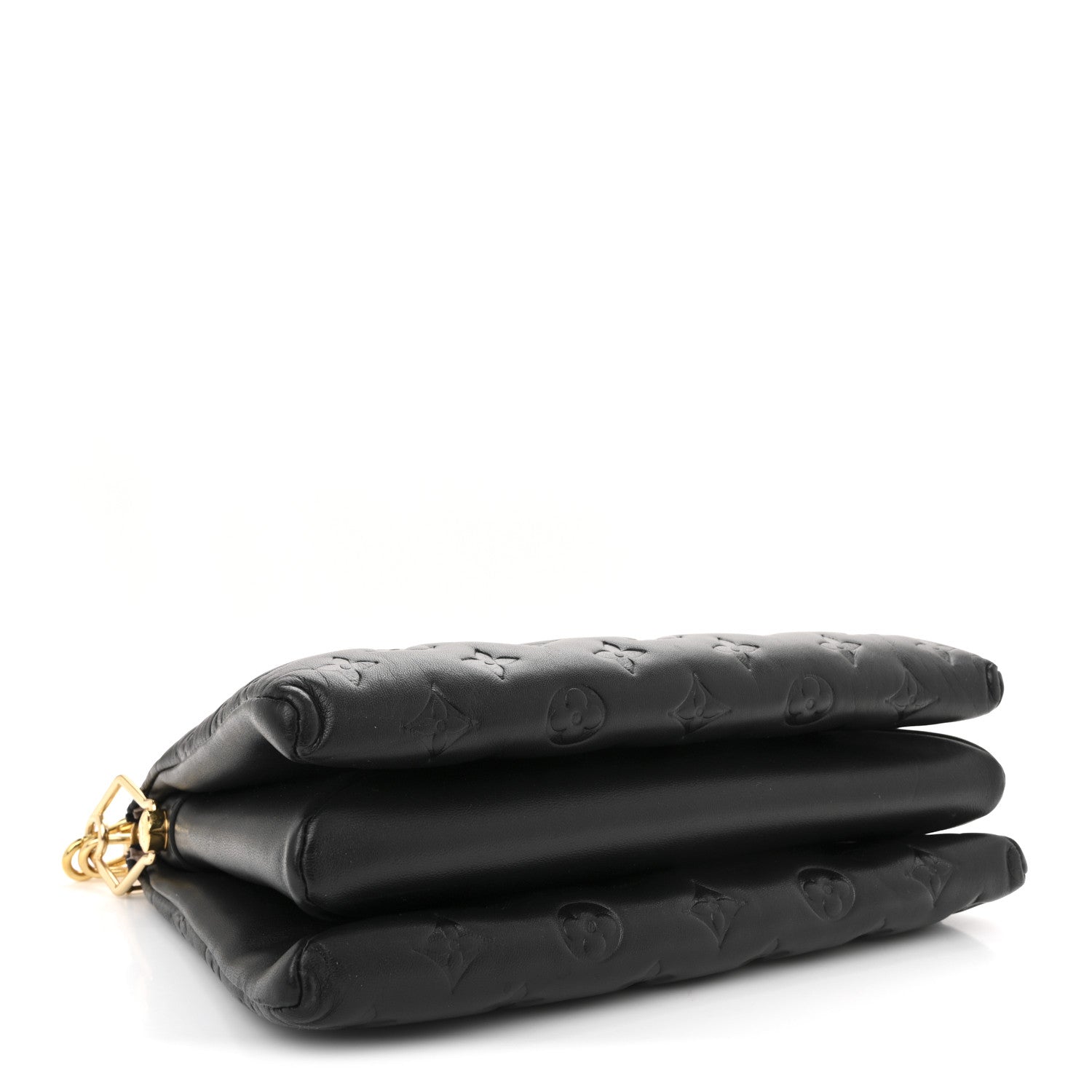 Louis Vuitton Lambskin Embossed Monogram Coussin PM Black 4 of 10
