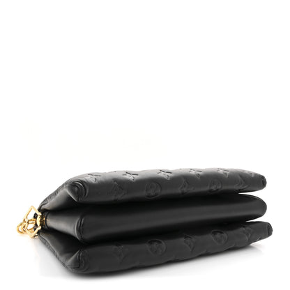 Louis Vuitton Lambskin Embossed Monogram Coussin PM Black 4 of 10