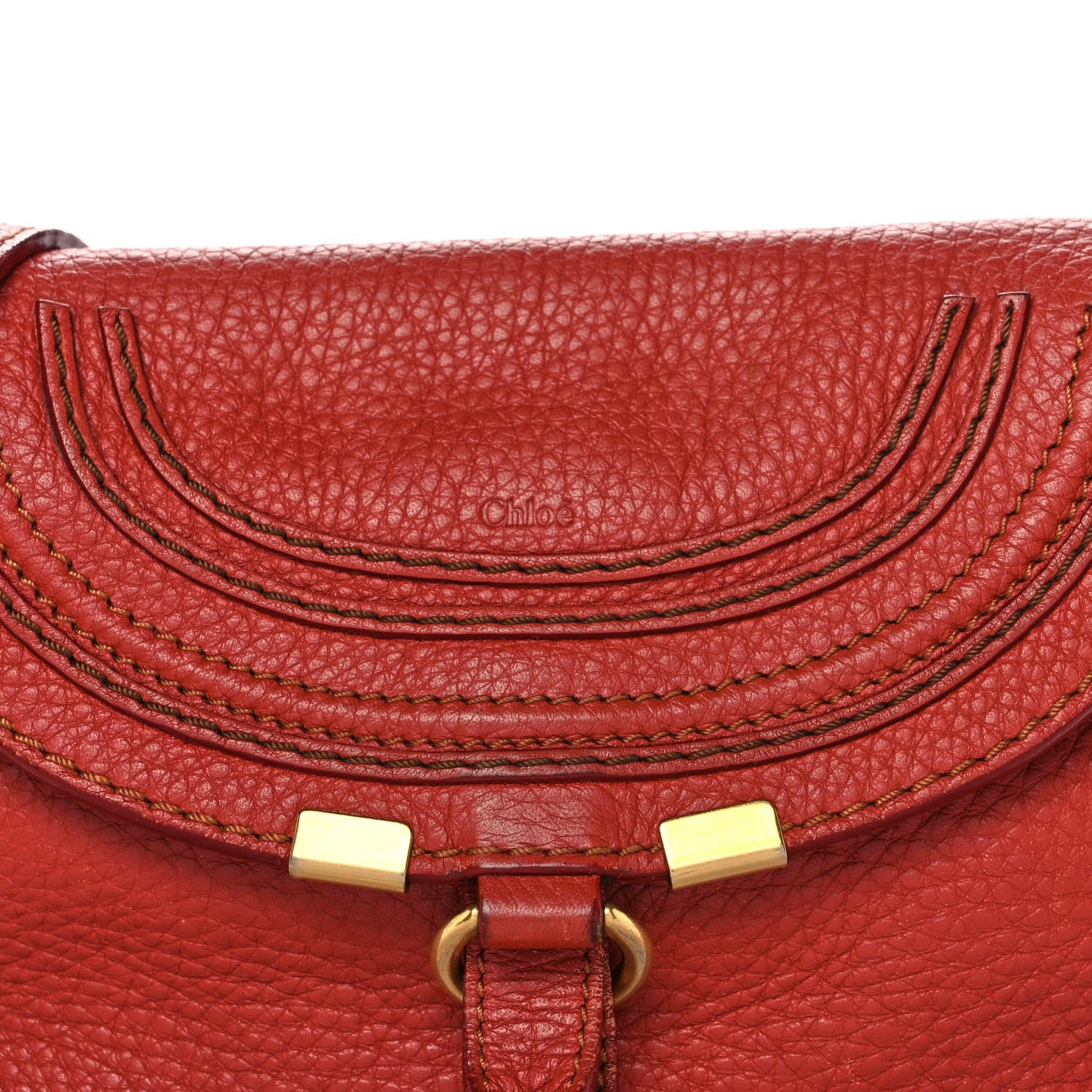 Chloe Calfskin Marcie Pochette Crossbody Bag Terracotta 7 of 10