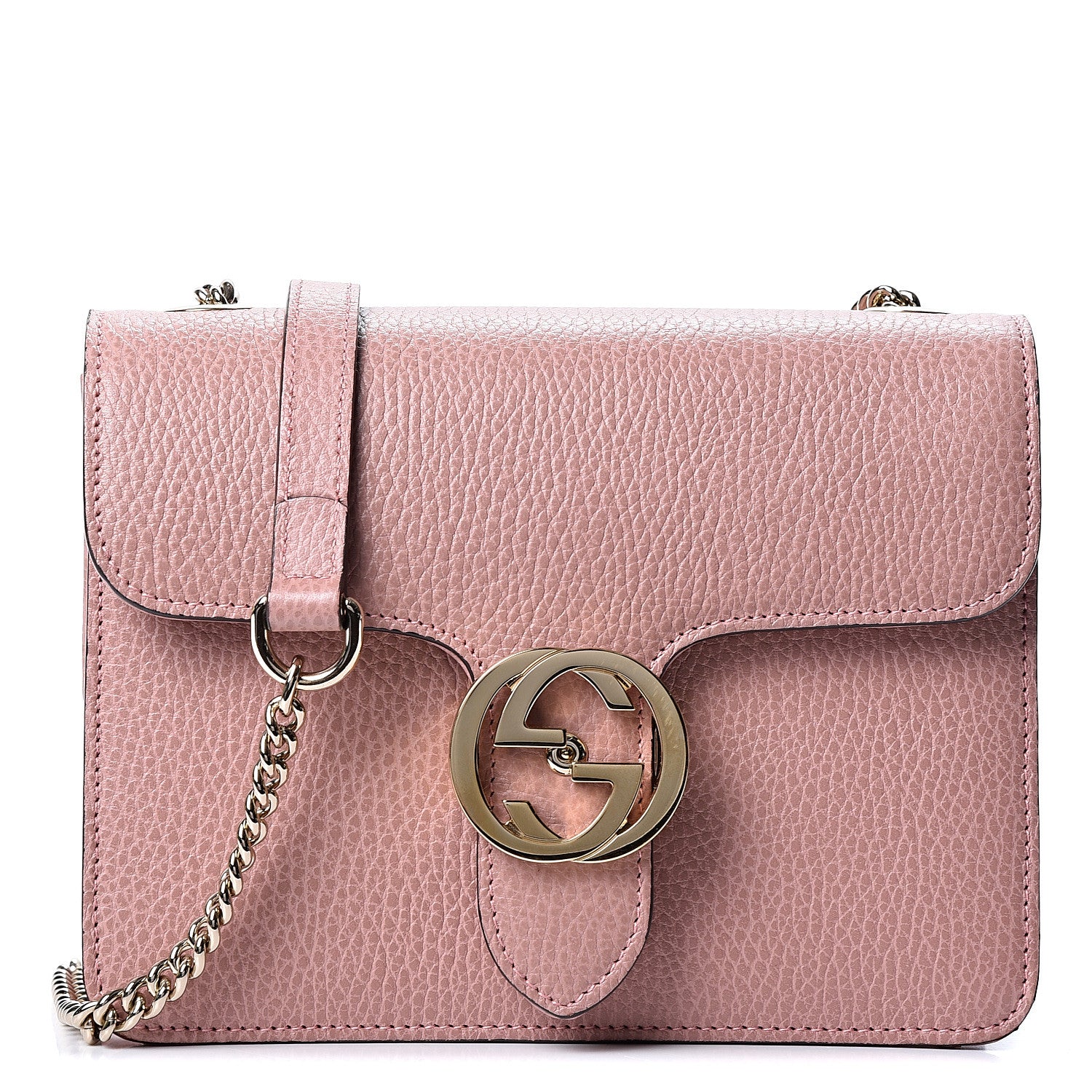 Gucci Dollar Calfskin Small Interlocking G Shoulder Bag Soft Pink 1 of 9