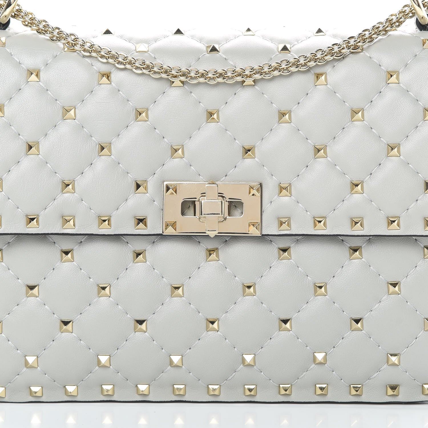 Valentino Garavani Nappa Medium Rockstud Spike Shoulder Bag Opal Grey 7 of 11