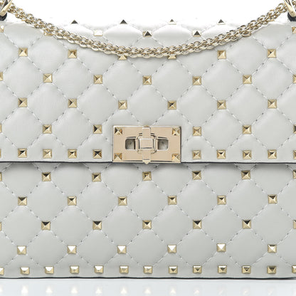 Valentino Garavani Nappa Medium Rockstud Spike Shoulder Bag Opal Grey 7 of 11