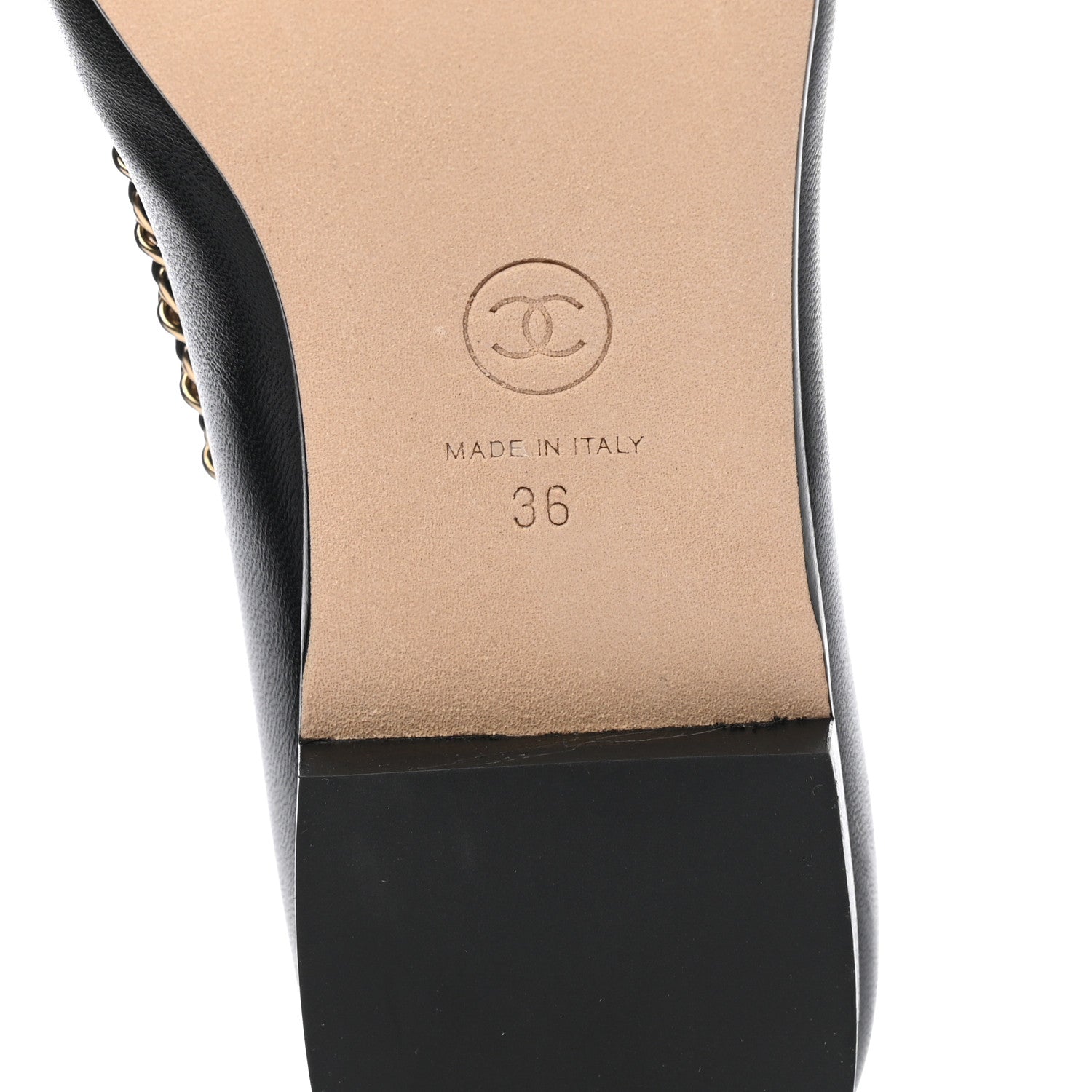 Chanel Lambskin CC Chain Mocassin Loafers 36 Black 6 of 9